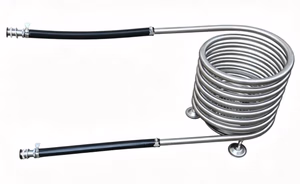Off-Grid Hot Tub Wood Heater Coil Model C2 with Legs, Ash Pan, Hose Kit