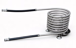 Model C2 Wood Heater Coil with Legs and Ash Pan Off-Grid Hot Tub Wood Heater Coil Model C2 with Legs, Ash Pan and Hose Kit close-up