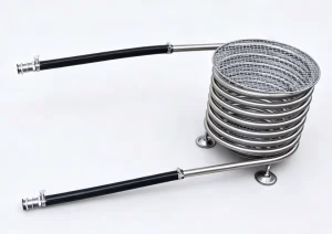 Barrel Hot Tub Wood Burning Coil Model D2 – 304 Stainless Steel texture