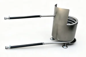 Bobina calefactora de leña para jacuzzi, modelo E2, con protector contra el fuego y kit de mangueras