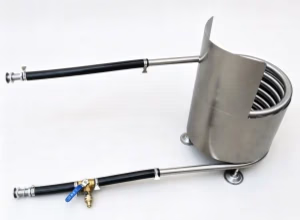 Resistencia para bañera de hidromasaje de leña de montaje propio, modelo E4, con soporte para la rejilla protectora y kit de mangueras