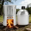 Mini 2-in-1 Camping Kettle & Stove - Military Wood Fired Gear