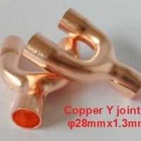Copper joint Y-shaped tee φ28mmx1.3mm,1-1/8"