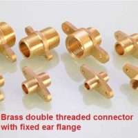 brass-double-threaded-connector-with-fixed-ear-flange