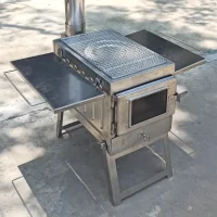 Multifunction Wood Burning Camp Tent Heating And Cooking Stove