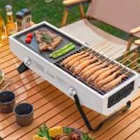 Portable Barbecue Grill Dual Use for Outdoor and Home