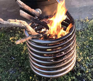 No Electricity Thermosiphon Wood Fire Coil for DIY Hot Tub Projects 2 Wood Fired Hot Tub Heater Coil Kit