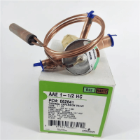 Emerson AAE1-1/2HC thermostatic expansion valve with welded ODF connections installed in a 1.5 ton ice chiller refrigeration system