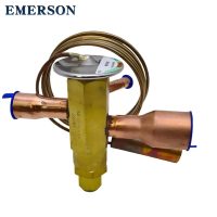 Emerson TRAE-8-10-12-15HCA thermostatic expansion valve mounting detail for R22 R407C heat pump systems