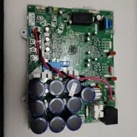 Top-down view of Hisense PV2201H drive board H7B09820A showing compact circuit layout with connectors and heatsink components.