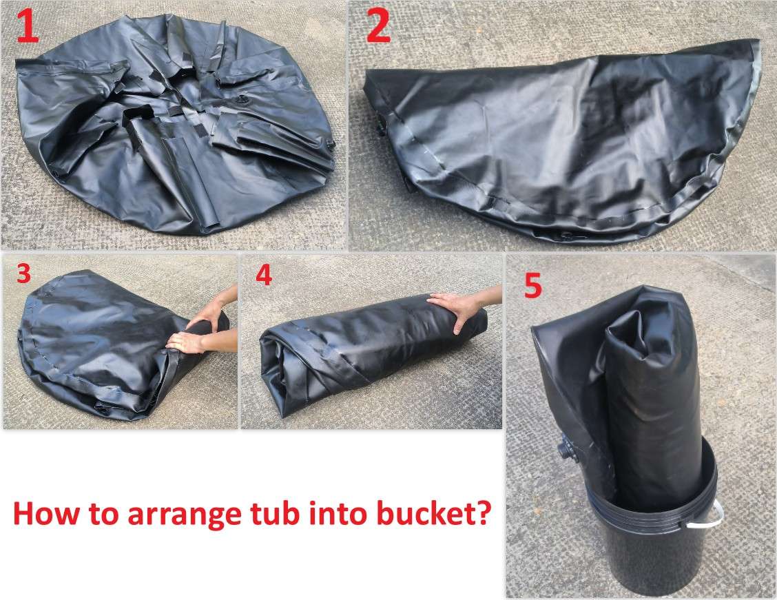 how to arrange portable tub into a bucket how to arrange portable tub into a bucket