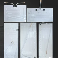 Freezer refrigerator aluminium evaporator plate roll-bond capillary close-up