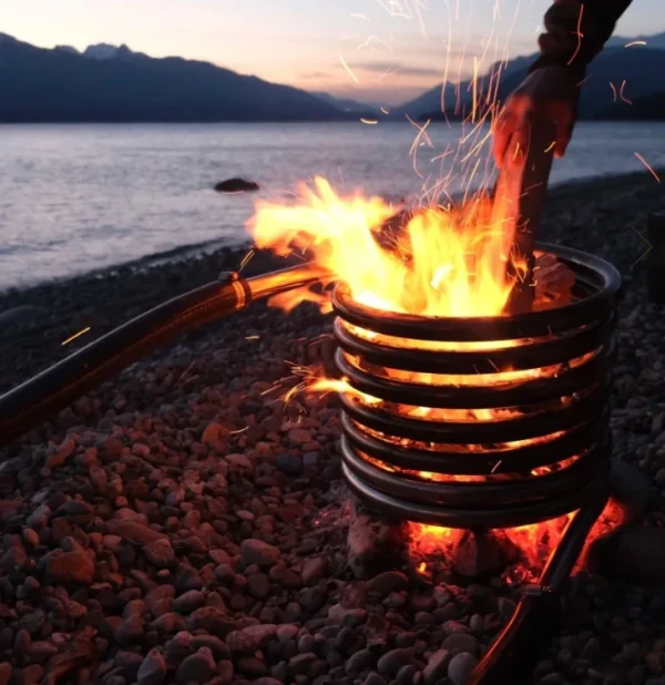 No Electricity Thermosiphon Wood Fire Coil for DIY Hot Tub Projects 8 Premium Stainless Steel Wood Fired Hot Tub Coil Thermosiphon DIY Fire Pit Heating Coil