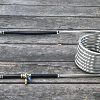 Thermosyphon No Pump Wood Fired Water Coil close-up copper tubing detail