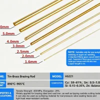 HS221 tin-brass brazing rods 60% copper alloy gas welding wire close-up showing the smooth metallic surface and machined round edge of a 3.0mm diameter rod.