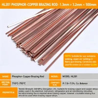 HL201 phosphor-copper flat brazing rods laid out in a grid, showing the 3.2mm wide silver strips with a metallic sheen.