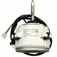 Fujitsu air conditioner outdoor motor 1FA-4-M4A0-104-00 showing connection ports and fittings interface detail