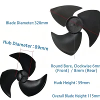 Replacement fan blade 320x115mm for AC outdoor unit