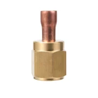 Brass flare nut to copper pipe solder adapter 1/4 inch to 3/4 inch HVAC fitting