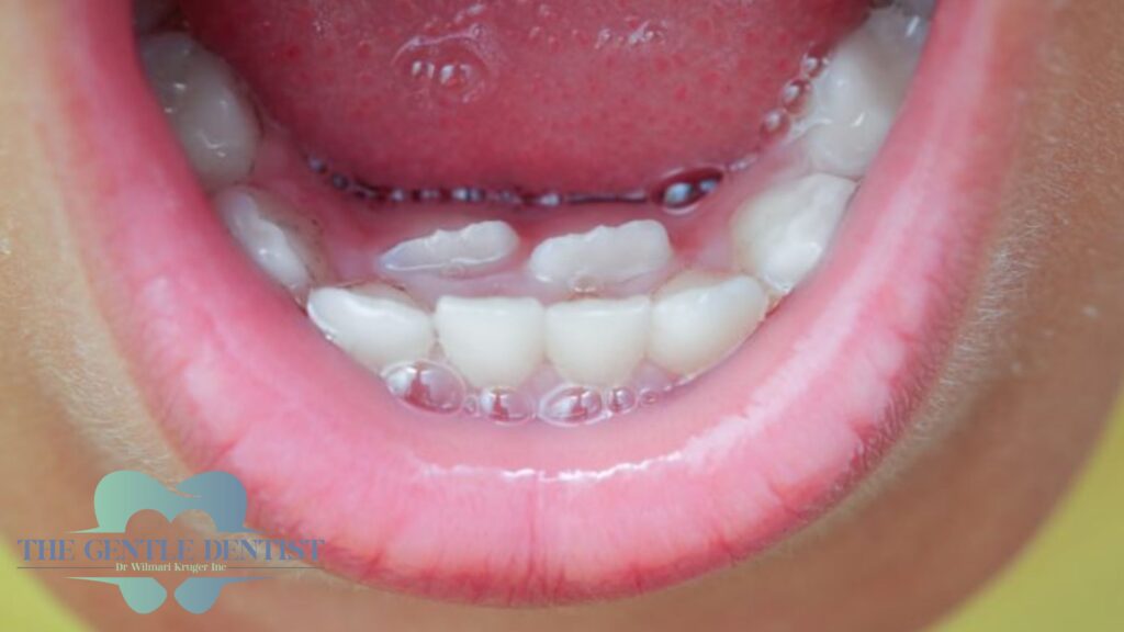 Baby Teeth Questions: Whatโs Normal, Whatโs Not, and What to Do About It 1 Shark teeth in a child showing permanent teeth erupting behind baby teeth.