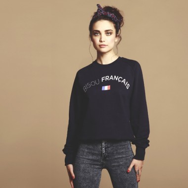 sweat de la marque Flore Pâquerette bisou français