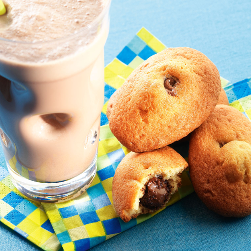 madeleines noisette et milkshake chocolat
