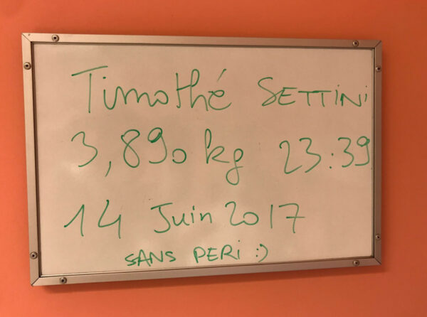 tableau avec le nom du bébé