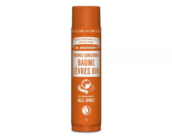 Dr Bronner's - Baume lèvres Orange Gingembre