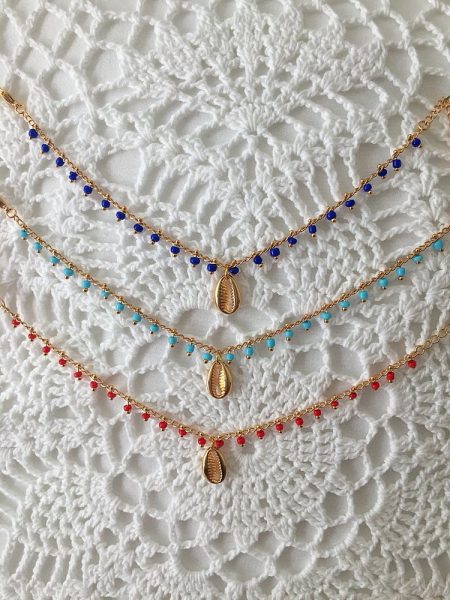 Bracelet pampilles & mini cauri
