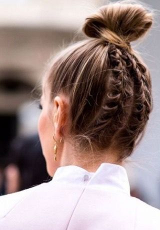 chignon avec tresses