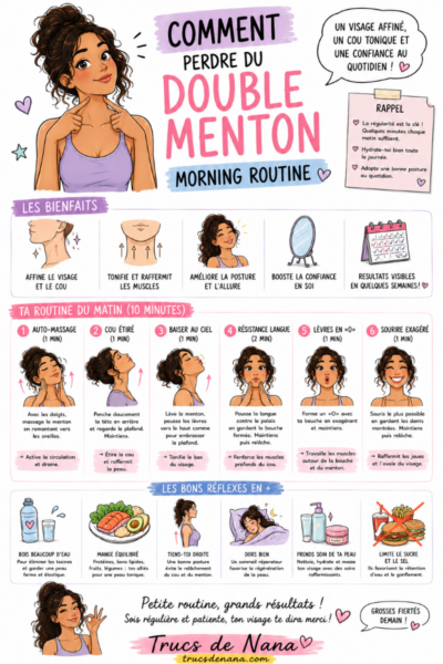 Double menton cette mini routine du matin qui change discrètement les traits du visage (3)