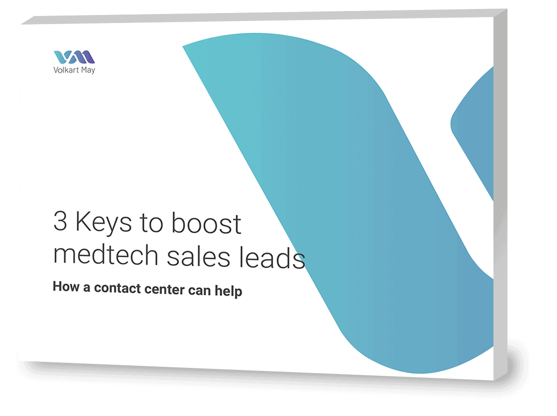 MedTech Sales Strategies Guide Cover image of a guide on boosting medtech sales leads with contact center tips.