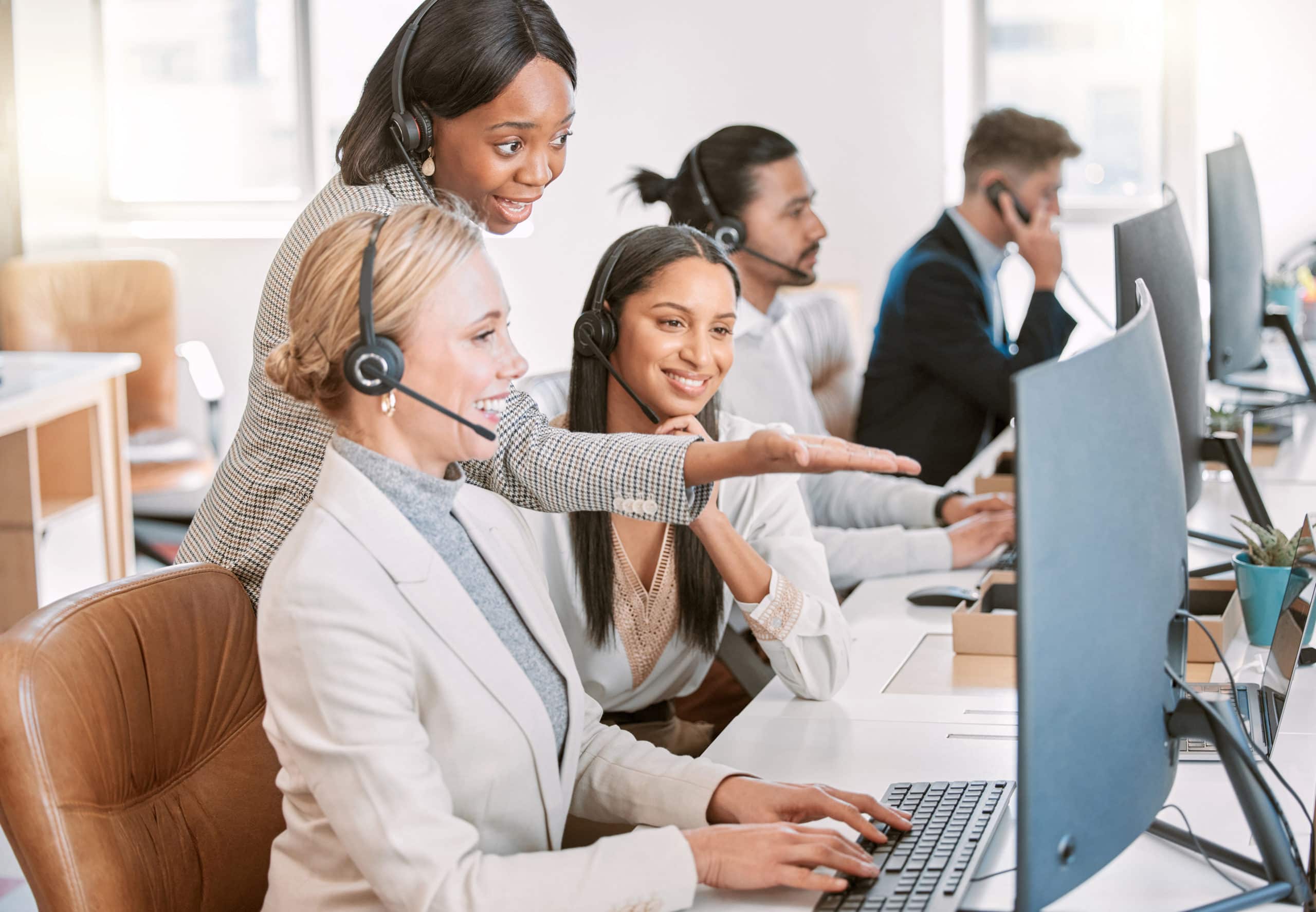 Customer Service Team Supporting Business Development Support team providing customer service for business growth and success.