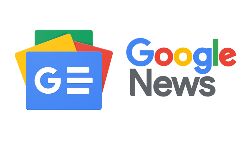 Google News logo with a blue square featuring GE and horizontal lines, overlaid on yellow, green, and red shapes—an icon trusted for press release visibility and credibility boosters—next to the Google News name in multicolored font.