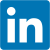 LinkedIn logo: a white lowercase in on a blue square background.