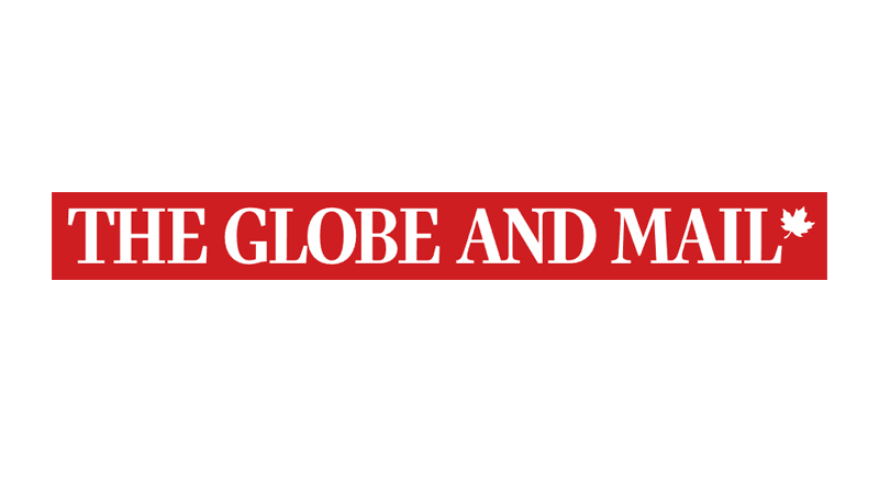 The logo of The Globe and Mail, a symbol of credibility boosters in journalism, features the newspaper’s name in white capital letters on a red background, with a small white maple leaf on the right side.