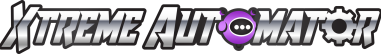 xtremeautomator-logo-light-purple Bold, stylized text reading XTREME AUTOMATOR with a metallic gradient, perfect for any digital marketing campaign, featuring a purple robotic head with antennae and three dots inside the letter O.