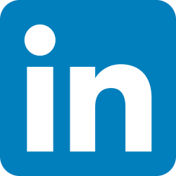 LinkedIn logo: A white lowercase in on a blue square background with rounded corners, symbolizing a leading social media platform for professionals and effective social media management.